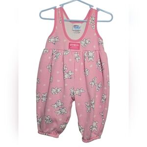 Vintage Pink Bunny Oshkosh Bubble Overalls